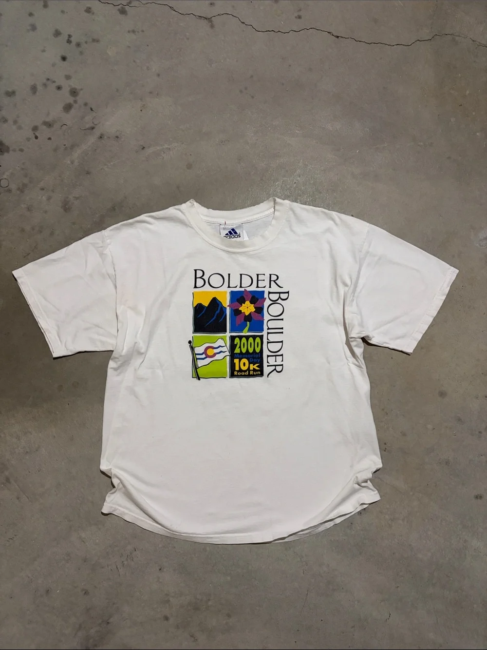Vintage Adidas Boulder Colorado Marathon Short Sleeve Shirt
